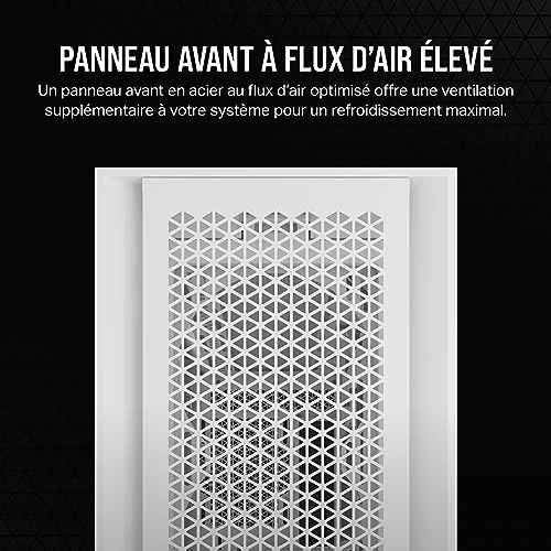 Boitier PC - CORSAIR - 5000D CORE AIRFLOW - ATX Moyen-tour - Panneau avant flux dair optimisé - Blanc - (CC-9011262-WW) - vue 5