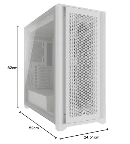 Boitier PC - CORSAIR - 5000D CORE AIRFLOW - ATX Moyen-tour - Panneau avant flux dair optimisé - Blanc - (CC-9011262-WW) - vue 9