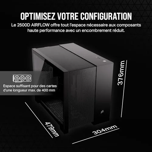Boîtier PC - CORSAIR - CC-9011263-WW - 2500D AIRFLOW - Micro ATX - Dual Chamber - vue 6