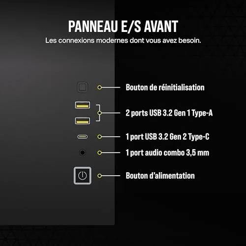 Boîtier PC - CORSAIR - CC-9011263-WW - 2500D AIRFLOW - Micro ATX - Dual Chamber - vue 8