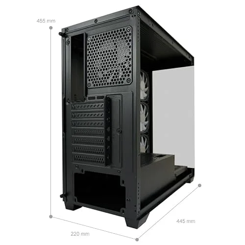 Boîtier PC Gamer ATX LC-Power 715B – Verre Trempé 4 Ventilateurs ARGB Installation Facile - vue 8