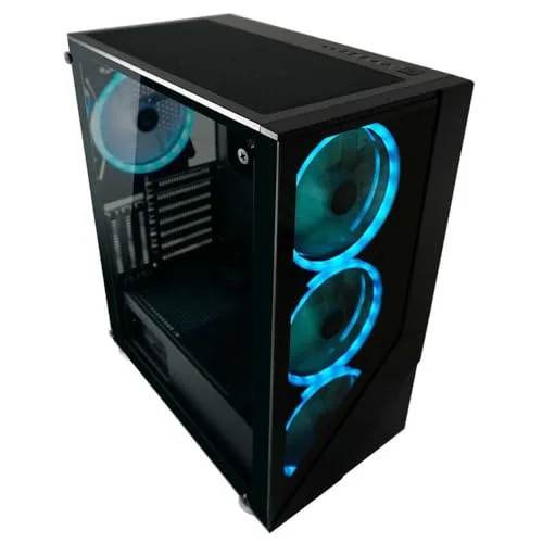 Boîtier PC Gamer - LC-POWER - Gaming 803B - 4 ventilateurs ARGB - Verre trempé - Compatible ATX - Connectique moderne - vue 5