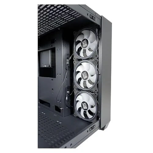 Boîtier PC Gamer - LC-Power - Gaming 809B - Verre trempé - Compatible ATX - Ventilateurs ARGB - Noir mat - vue 2