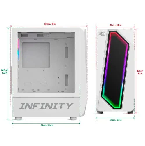 Boîtier PC Gamer - Spirit Of Gamer - INFINITY ARTIC - Blanc - RGB - Verre Trempé - vue 9