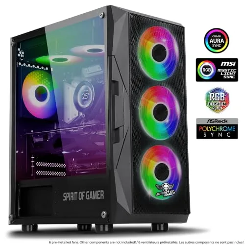 Boitier PC Gamer Spirit Of Gamer Rogue 7 - RGB 6 Ventilateurs ARGB Verre Trempé - vue 2