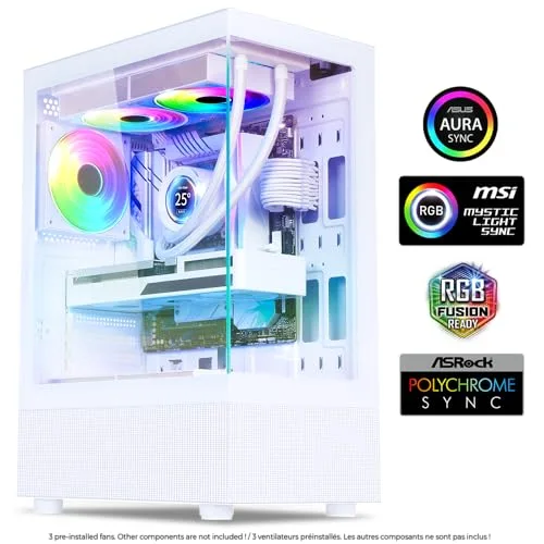 Boîtier PC Gamer - SPIRIT OF GAMER - SPECTRA ARTIC - RGB - 3 Ventilateurs 120 mm - Compatible ATX/mATX - vue 2
