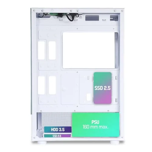 Boîtier PC Gamer - SPIRIT OF GAMER - SPECTRA ARTIC - RGB - 3 Ventilateurs 120 mm - Compatible ATX/mATX - vue 5