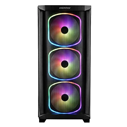 Boîtier PC gaming - Enermax - StarryKnight SK30 - Blanc et Noir - 4 ventilateurs RGB - Support vertical GPU - vue 2