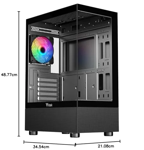 Boîtier PC - ITEK - SHOWBUI 33B - Tour ATX - Ventilateur ARGB 12 cm - Verre Trempé - vue 7