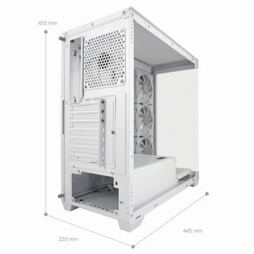 Boîtier PC - LC-Power - Gaming 715W - Blanc - 4 ventilateurs ARGB - Compatibilité watercooling - vue 3