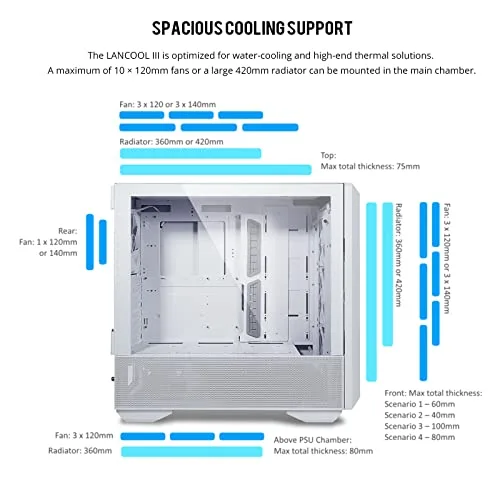 Boîtier PC - LIAN LI - Lancool III - RGB - ATX - Refroidissement optimisé - vue 5