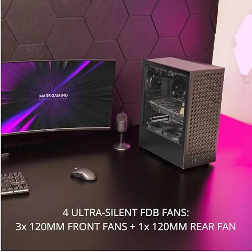 Boîtier PC - MARS GAMING - MC-T800 - Façade mesh AIRDOT - 4 ventilateurs FDB - Verre trempé - vue 2