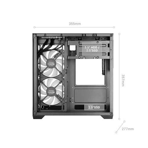 Boîtier PC - MARS GAMING - MC-VIEW3 - Micro-ATX - Verre trempé panoramique - 3 ventilateurs ARGB 120 mm - vue 6