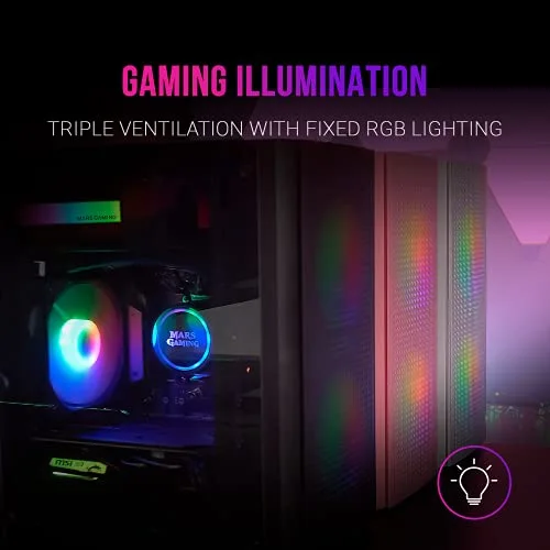 Boîtier PC Micro ATX - Mars Gaming - MC300 Noir - Verre Trempé - 3 Ventilateurs FRGB - Total-Mesh - vue 2