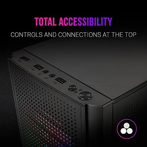 Boîtier PC Micro ATX - Mars Gaming - MC300 Noir - Verre Trempé - 3 Ventilateurs FRGB - Total-Mesh - vue 5