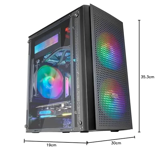 Boîtier PC Micro ATX - Mars Gaming - MC300 Noir - Verre Trempé - 3 Ventilateurs FRGB - Total-Mesh - vue 7