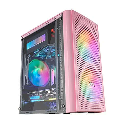 Mars Gaming MC300 Rose Micro-ATX 3 Ventilateurs FRGB Verre Trempé