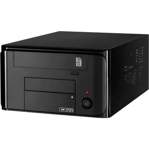 Boîtier PC Mini-ITX - INTERTECH - MI-008 - Noir - 1 baie interne - 2 ports USB 3.2 Gen 1 - vue 3
