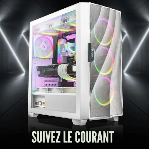 Boîtier PC Moyen Tour ATX - Antec - Dark Fleet DF700 - Panneau vitré - RGB - Blanc - vue 2