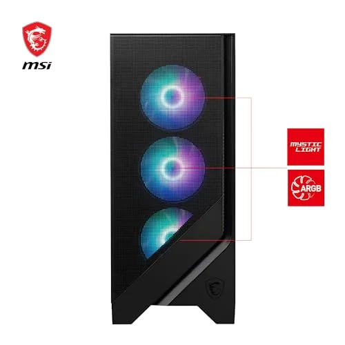 Boîtier PC - MSI - MAG Forge 321R - Moyen Tour - Ventilateurs ARGB - Compatible GPU RTX 40 - vue 2