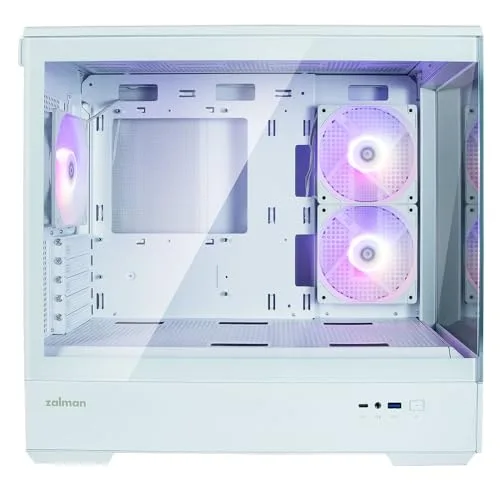 Boitier PC sans alimentation - ZALMAN P30 (Blanc) - Mini tour - Micro-ATX - 3x120mm LED A-RGB - vue 7