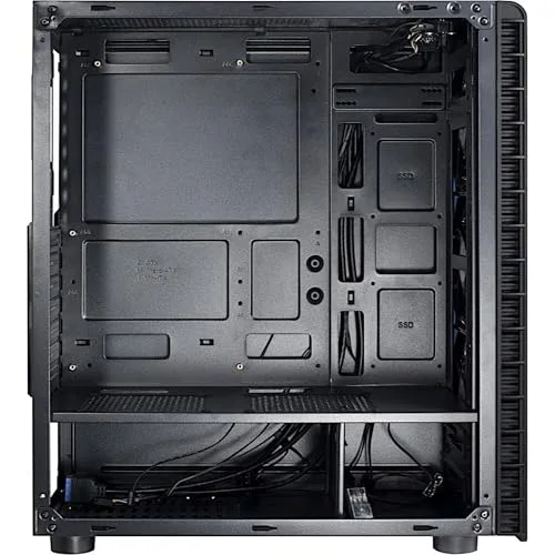 Boîtier PC Tour Inter-Tech CXC2 ATX - 5 baies internes - Système de gestion de câble - LED bleu - vue 6