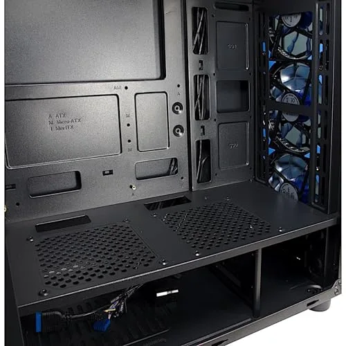 Boîtier PC Tour Inter-Tech CXC2 ATX - 5 baies internes - Système de gestion de câble - LED bleu - vue 8