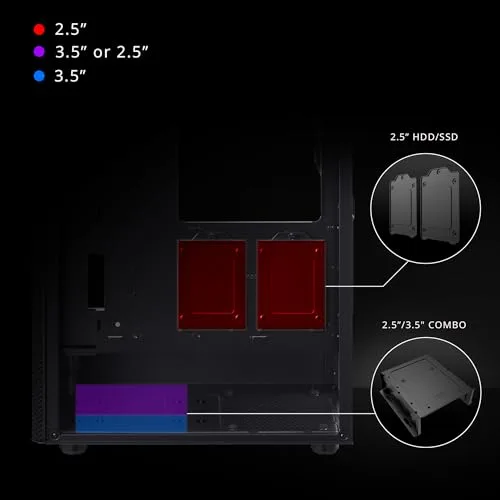Boîtier PC XPG VALOR MESH Midi Tower noir - 4 ventilateurs panneau mesh magnétique - vue 6