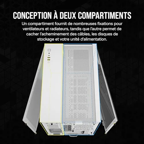 Corsair 2500X mATX RGB White - vue 3