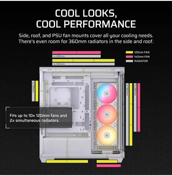 Corsair 3500X RS-R ATX RGB White - vue 5