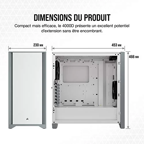 Corsair 4000D ATX White - vue 8