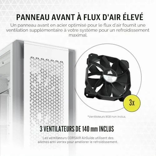 CORSAIR Boîtier PC 7000D AIRFLOW Verre Trempé - Blanc (CC-9011219-WW) - vue 3