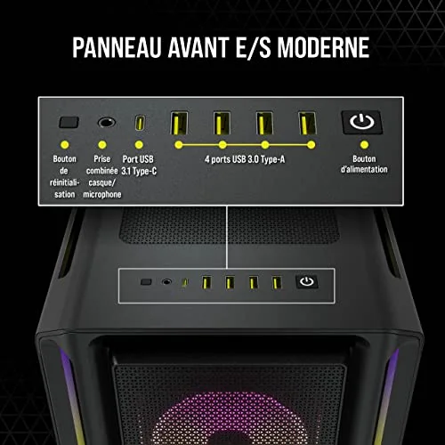 CORSAIR Boîtier PC iCUE 5000T RGB ATX moyen-tour - Noir (CC-9011230-WW) - vue 7