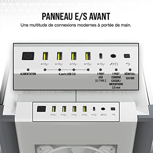 CORSAIR Boîtier PC iCUE 7000X RGB Verre Trempé - Blanc (CC-9011227-WW) - vue 6