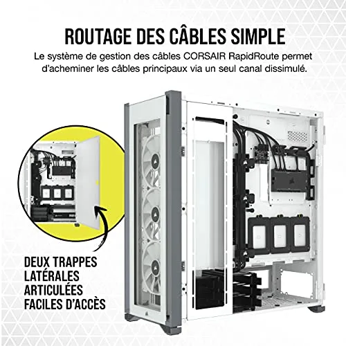 CORSAIR Boîtier PC iCUE 7000X RGB Verre Trempé - Blanc (CC-9011227-WW) - vue 7