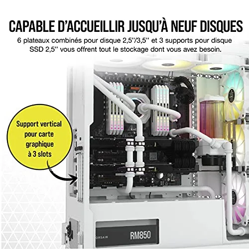 CORSAIR Boîtier PC iCUE 7000X RGB Verre Trempé - Blanc (CC-9011227-WW) - vue 8