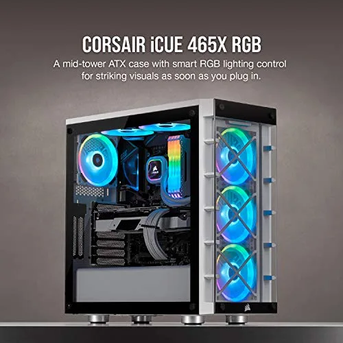 Corsair iCUE 465X ATX RGB White - vue 4