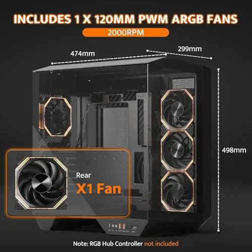 Darkflash DY470 ATX RGB - vue 6
