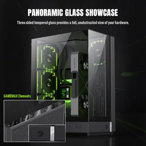 GameMax T20 BK ATX RGB - vue 3