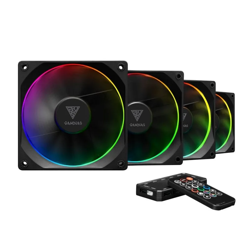 Gamdias Aeolus M3 RGB Pack de 4 ventilateurs 120mm ARGB PWM