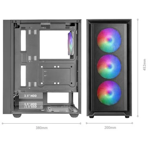 Mars Gaming MC-AIR ATX RGB - vue 3