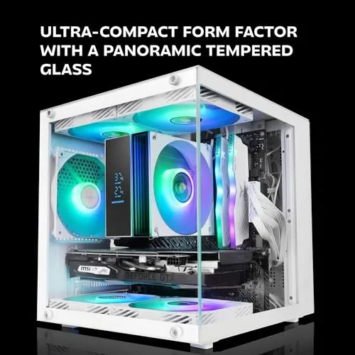 Mars Gaming MC-CUBE mATX RGB White - vue 2