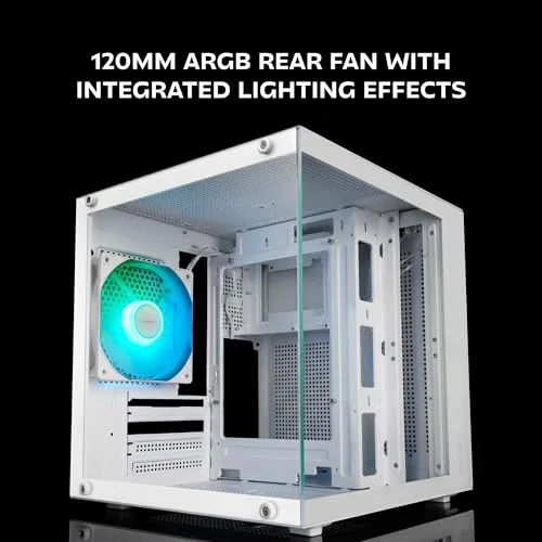 Mars Gaming MC-CUBE mATX RGB White - vue 3