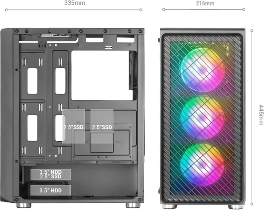 Mars Gaming MC-F ATX RGB - vue 5
