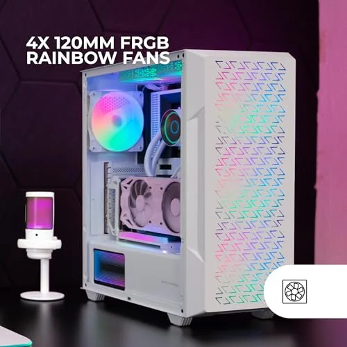 Mars Gaming MC-GEO ATX RGB White - vue 5