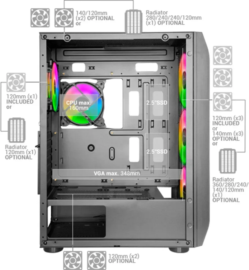 Mars Gaming MC-KX RGB ATX - vue 4