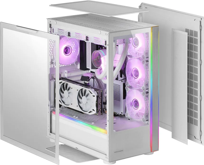 Mars Gaming MC-Ultra Tower E-ATX RGB White - vue 3