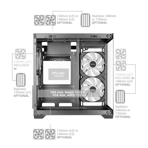 Mars Gaming MC-VIEW3 mATX RGB - vue 5