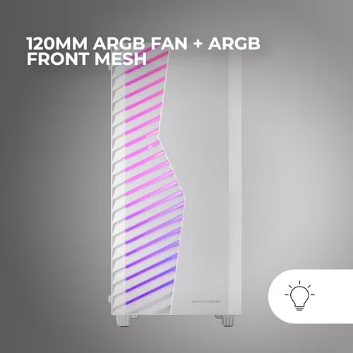 Mars Gaming MC-VOLT ATX RGB White - vue 2