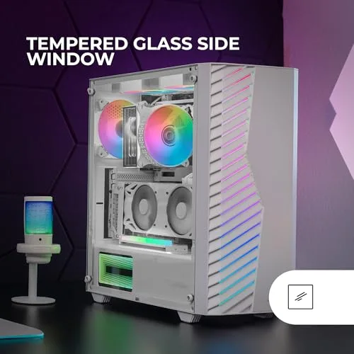 Mars Gaming MC-VOLT ATX RGB White - vue 3